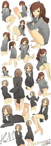 设计秀# 一组动漫姿势动作的绘画参考,拿去练习,转需