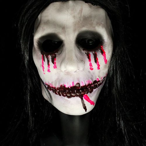 玖纹豹恐怖女 鬼面具全脸密室逃脱鬼屋剧本1杀吓人泰国恐1怖道具npc