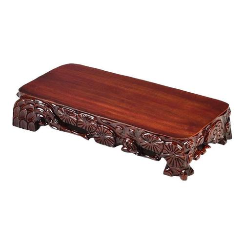 琴书侣观赏石奇石底座 长方正方实木可挖槽底座 花盆摆件石头椭圆形