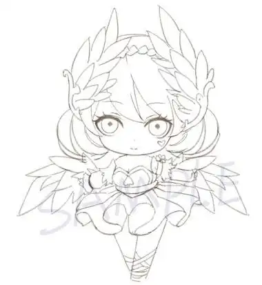 王者荣耀小乔简笔画黑白简单