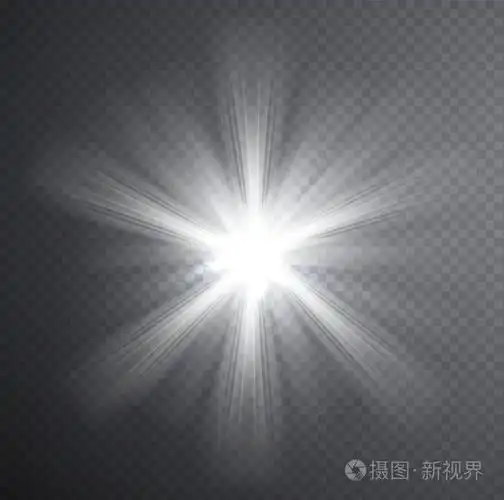 白色的光束,透明光效果.闪耀着光芒