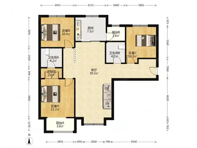 富力城七期精装大三居南北通透交通方便