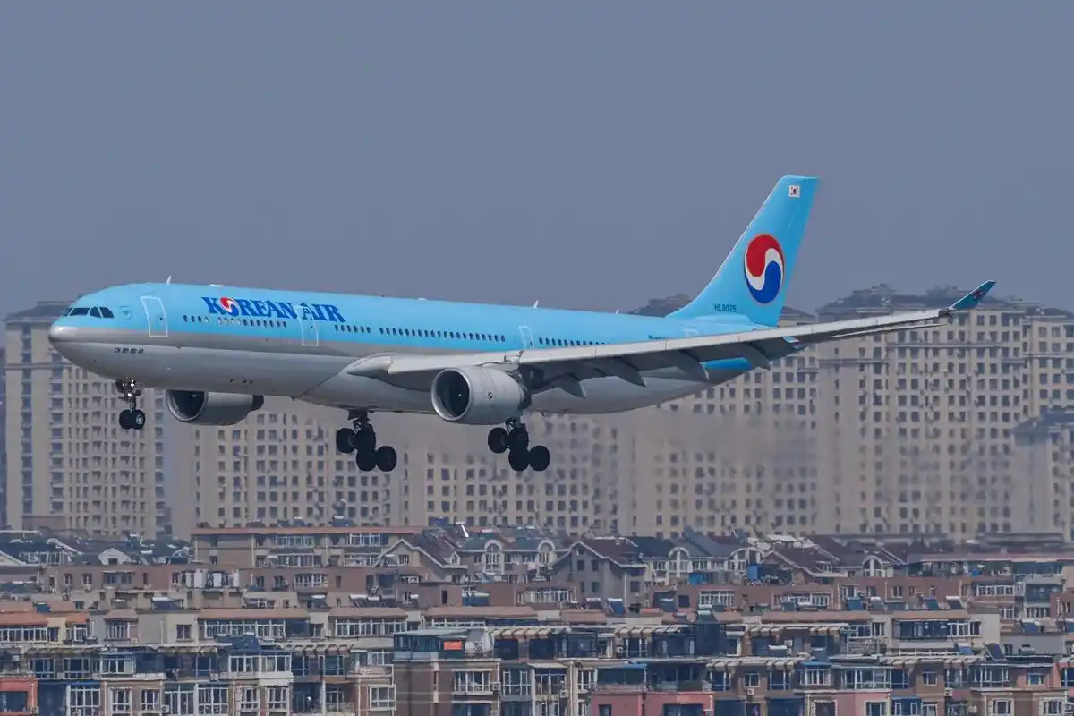 大韩航空333降落大连周水子#追飞机的人 #飞行 #致敬平凡 - 抖音