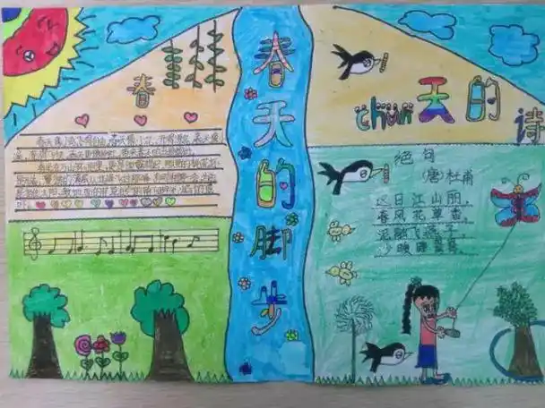 描写春天的好词好句好段好诗手抄报与你共赏春暖花开