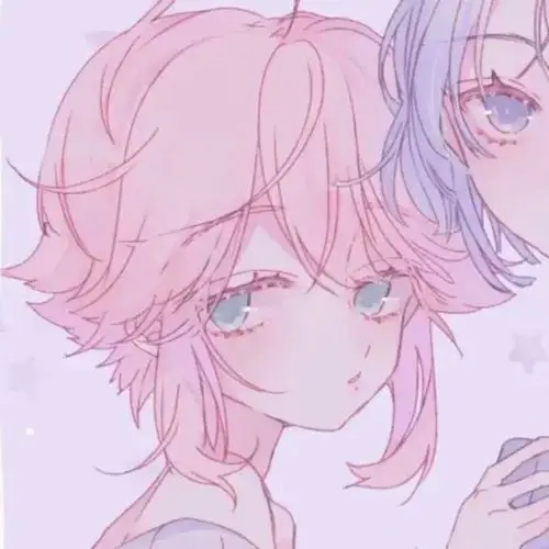 少女心爆棚的粉紫系列动漫女生头像