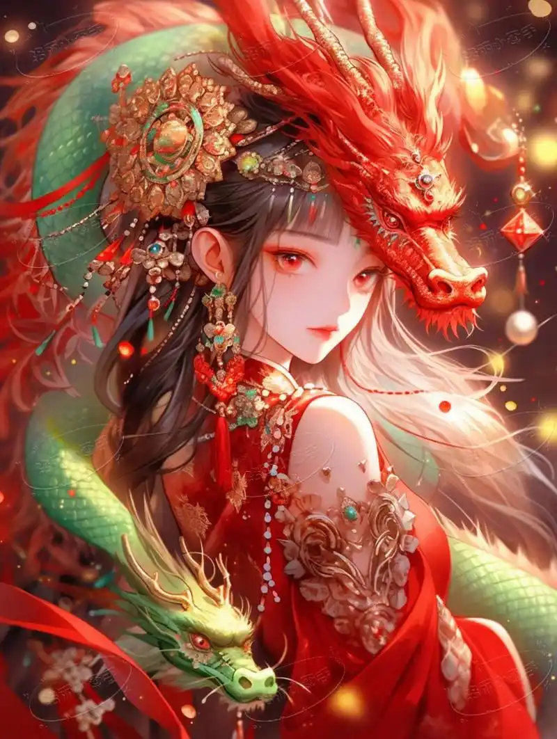 古风插画|龙女头像·2024龙年大吉