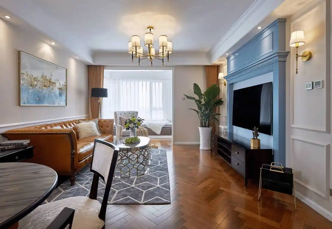 125㎡美式风格客厅装修效果图