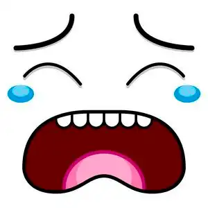 一个哭脸的矢量可爱的卡通白色照片