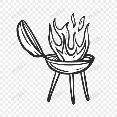 手绘线描火炉矢量