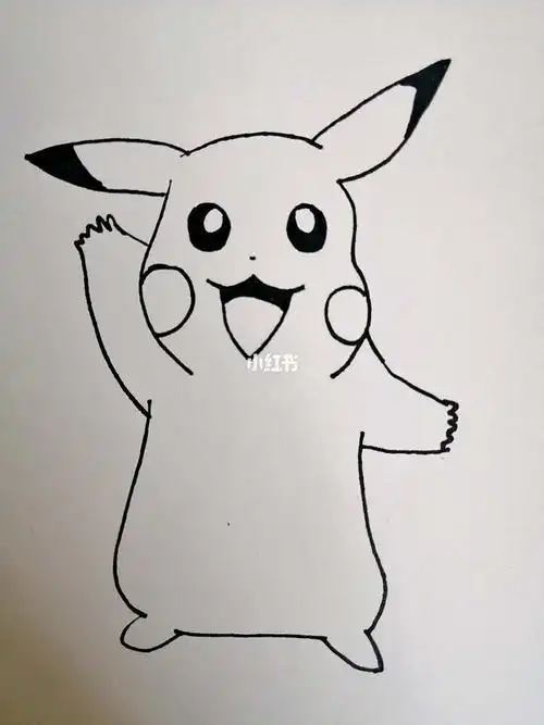 简单简笔画超级简单的皮卡丘 简笔画图片大全-普车都
