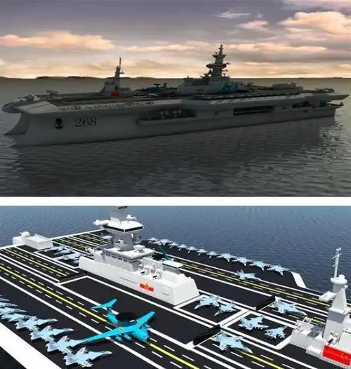 双体航母来了排水量100000吨可搭载80架战机电磁弹射已成定局