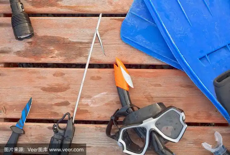 鱼叉,水,倒抽气,水平画幅,水肺潜水