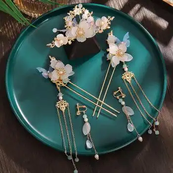 舜钦古风头饰儿童发夹不伤发小女孩古装配饰女童汉服发钗发簪流苏超仙