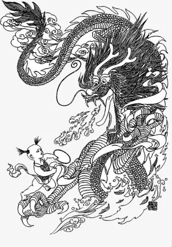 矢量手绘哪吒闹海