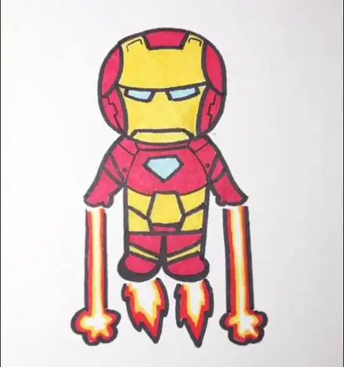 简单的钢铁侠简笔画彩色钢铁侠简笔画视频教程钢铁侠简笔画怎么画?