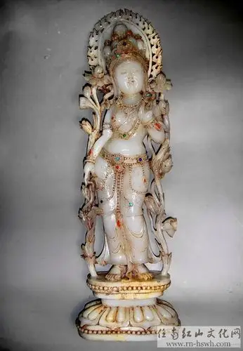 民间十大国宝金奖获得者任南先生珍藏唐代玉观音雕像