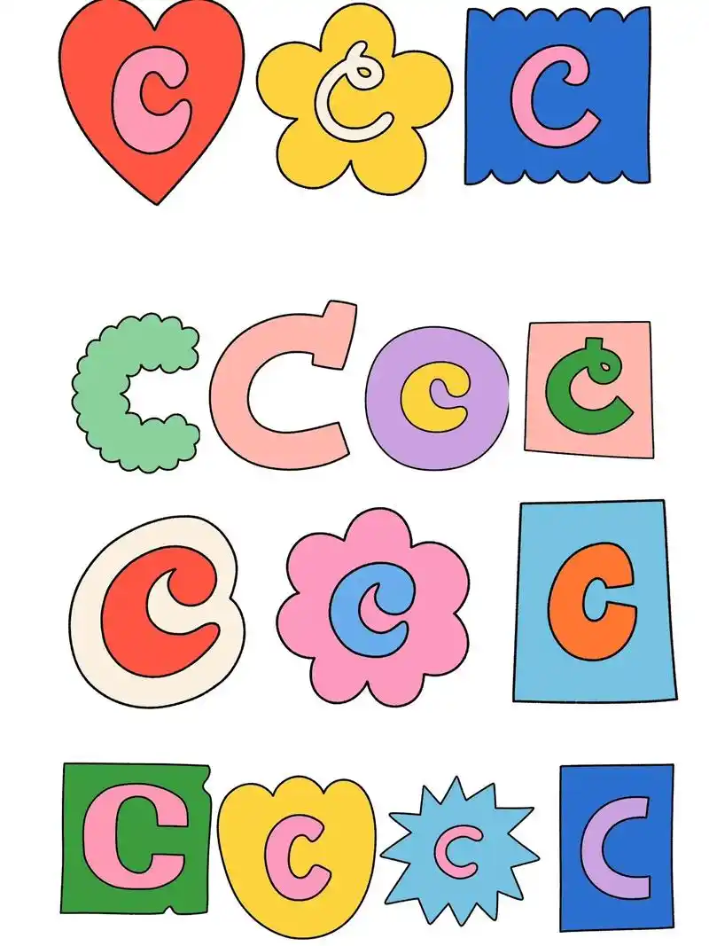 分享一组趣味卡通字母 - 抖音