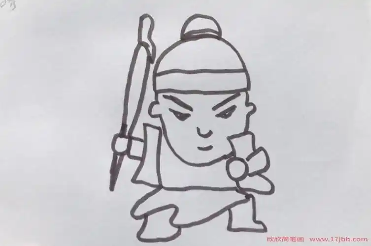 石秀简笔画水浒石秀怎么画