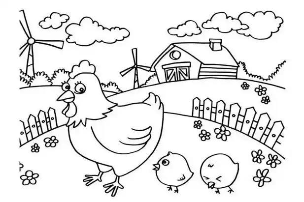笔画农场简笔画农场快乐农场主题画简笔画farm简笔画农场小动物简笔画
