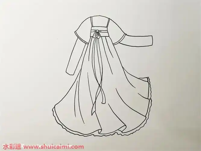 古装裙子简笔画的画法步骤图解
