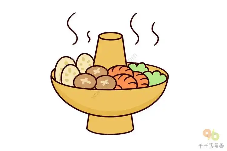 物体变简单巧画美味的火锅简笔画