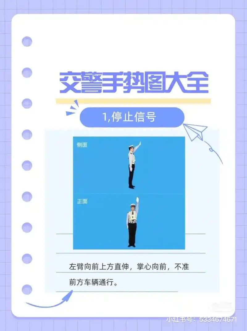 交警手势全图解,8种手势轻松掌握～交警手势顺口溜左高右放 - 抖音