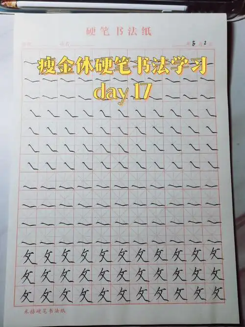 零基础练字71瘦金体硬笔书法练习17反文旁