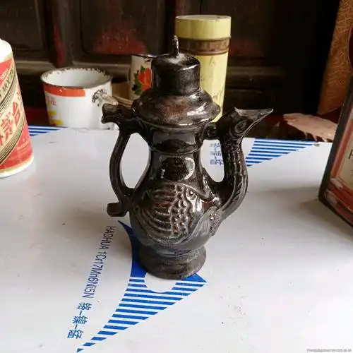 怀旧50年代好品老带盖朱雀酒瓶-酒瓶-7788乐器收藏