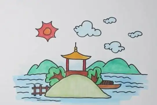 简笔画彩色儿童画充满童趣的房间简笔画儿童画公园简笔画公园简笔画