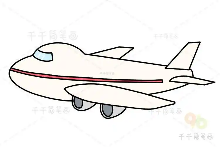 飞机涂色画图片模板airplane coloring page 幼儿园小班涂色画简笔画