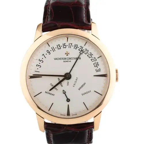 【9.5新】江诗丹顿传承系列18k玫瑰金自动机械男表