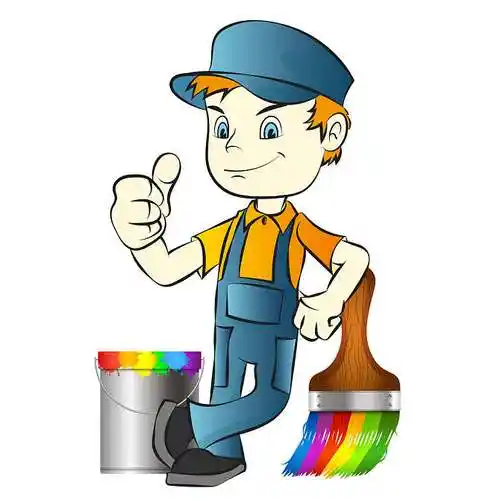 油漆工,工具,漆刷,桶,颜料,插画_高清图片_全景视觉