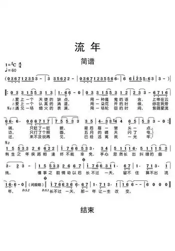 流年吉他谱 - 虫虫吉他谱免费下载 - 虫虫吉他