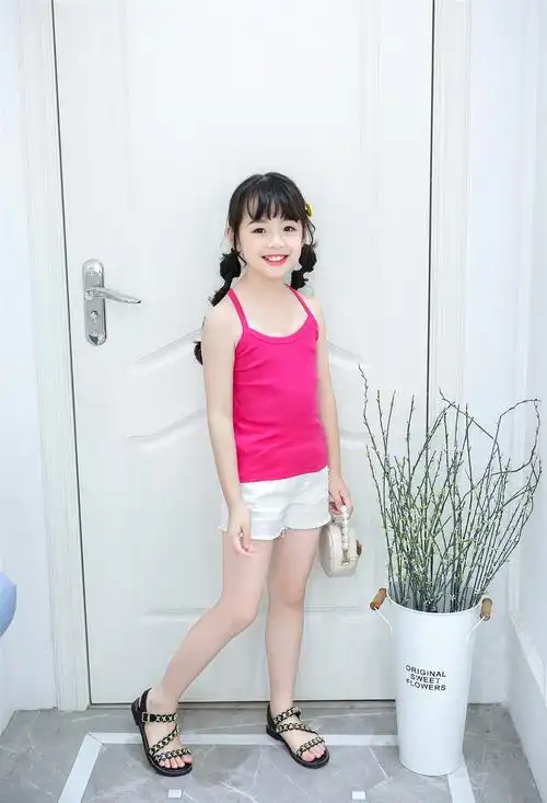 约龙女童背心儿童吊带女孩外穿夏季打底上衣8-12岁中大童夏季薄款小