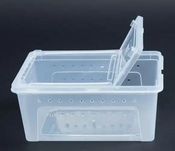 包邮爬虫饲养盒高透窗口磨砂蜘蛛守宫蜗牛甲虫蛇角蛙石纹躲避食盆