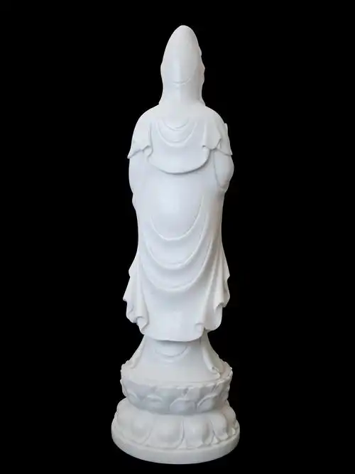 汉白玉观音 大理石观音像 玉石观音摆件 石雕观音雕刻厂家供应