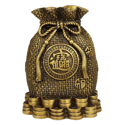 鼎风阁铜旺福袋摆件招财进宝钱袋存钱客厅办公室风水摆件