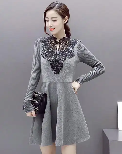 灰色时尚气质连衣裙-唯品会