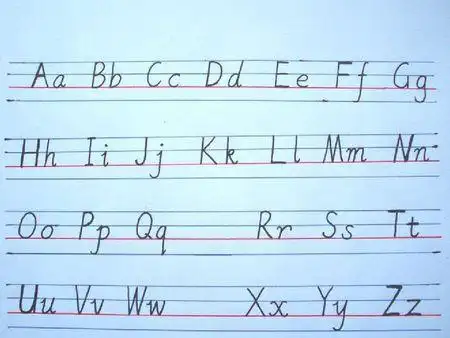 另附英文字母手写标准写法