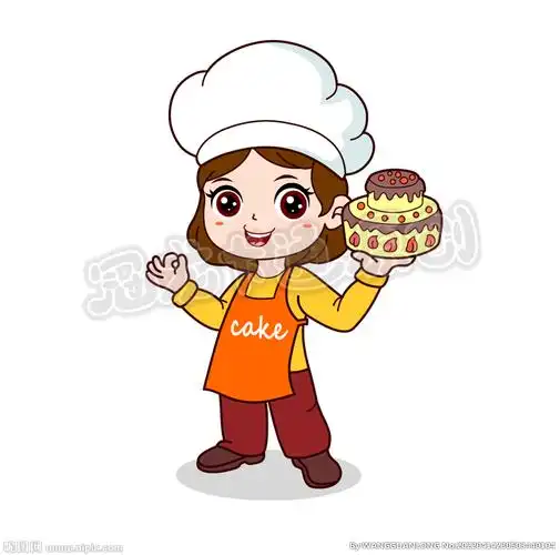 卡通蛋糕店女糕点师设计图__动漫人物_动漫动画_设计图库_昵图网nipic