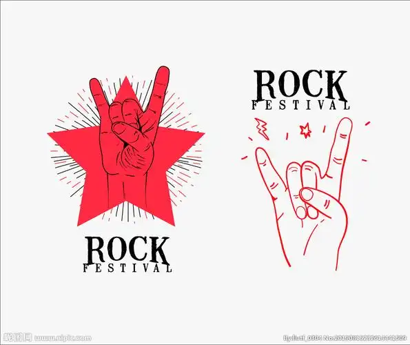 矢量金属礼摇滚我爱你手势图案图片