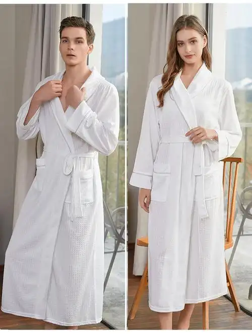 皮尔卡丹轻奢高档特价凉夏款浴巾式浴袍男士夏季薄款睡衣冰丝睡袍夏天