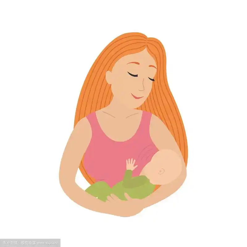 圆圈图标描绘母亲哺乳她