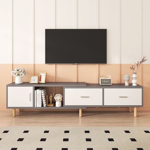 北欧电视柜茶几组合小户型家用客厅轻奢现代简约地柜伸缩电视机柜