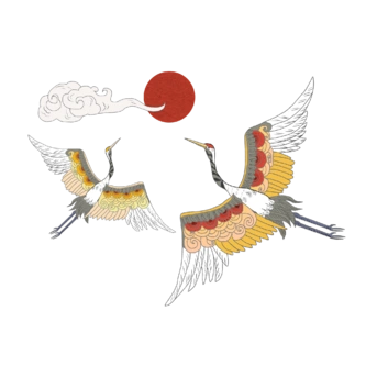 中国风古典中式国潮风手绘飞鹤图案仙鹤装饰素材png免抠插画元素