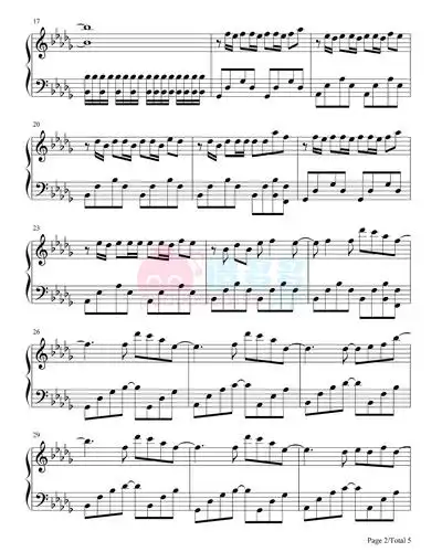 安苏羽,傅梦彤《潮汐》钢琴谱