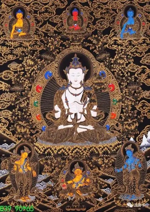 编号168577816黑金唐卡大势至菩萨9065cm左右