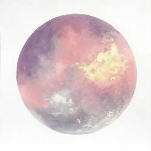 粉红 手帐素材 水彩试色 星空 宇宙 星球