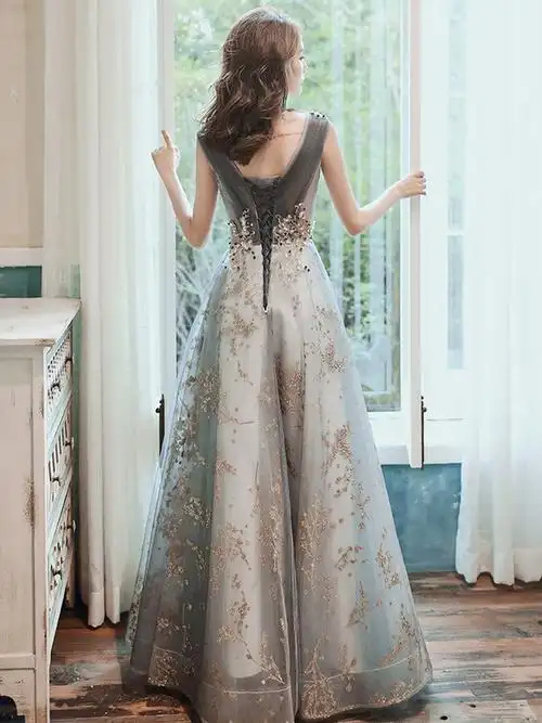 气质晚礼服裙女仙气18岁成年礼宴会气场女王梦幻质感森系公主