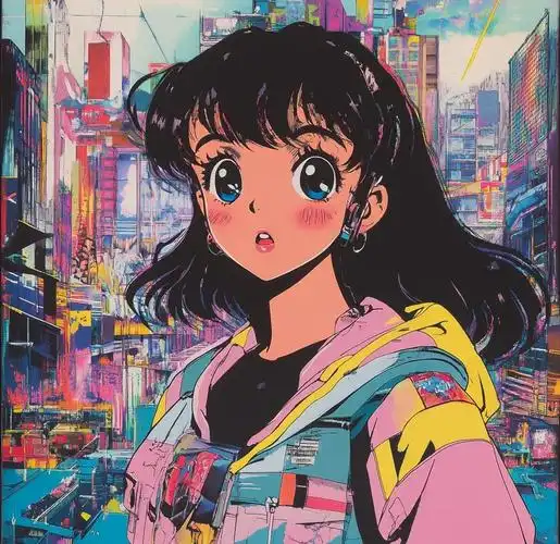 80年代复古漫画头像插画